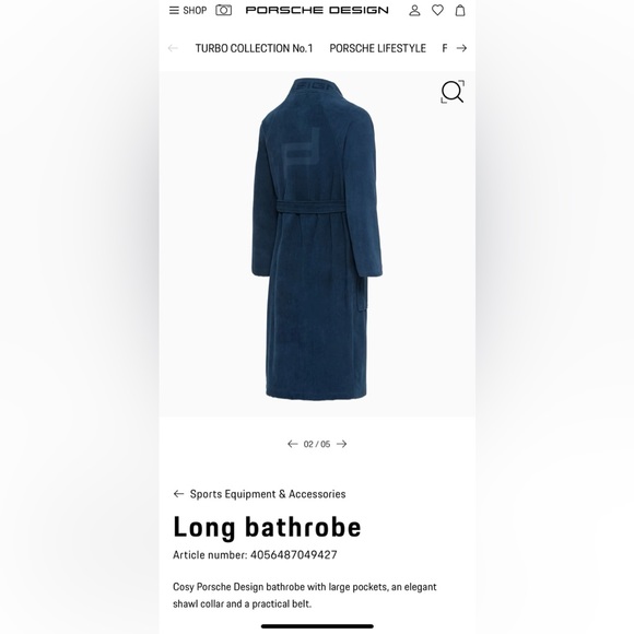 Authentic Porsche Design Long Bathrobe - Picture 6 of 9